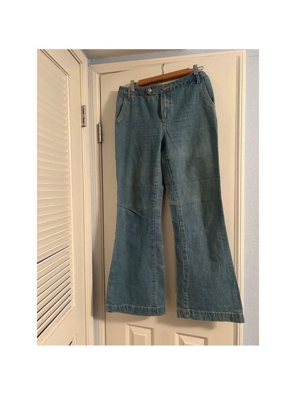 Vintage Metrostyle Wide Leg Flare Jeans Size 6 Light Wash Cotton Denim